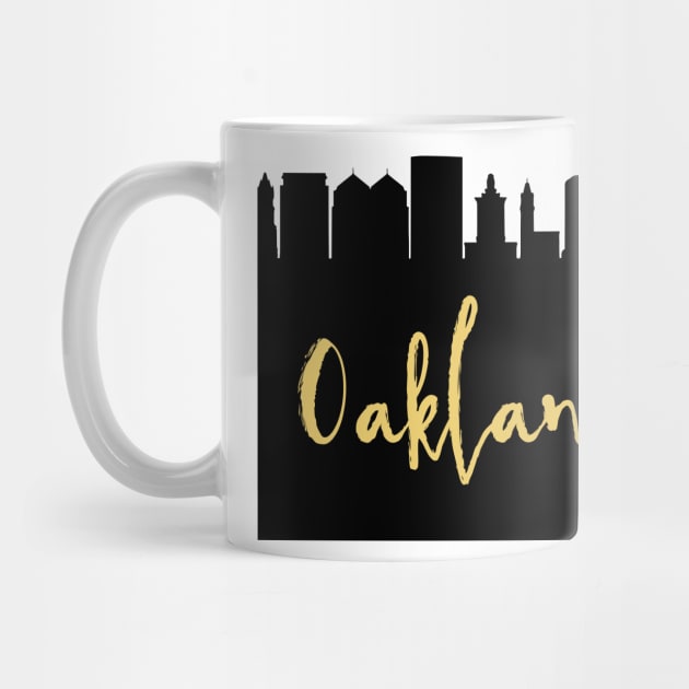 OAKLAND CALIFORNIA DESIGNER SILHOUETTE SKYLINE ART by deificusArt